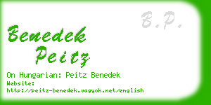 benedek peitz business card